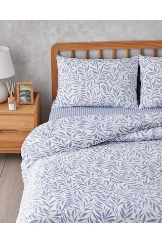 English Home Leaf Dream Kolay Ütülenir Tek Kişilik Nevresim Takımı 160x220 Cm Mavi
