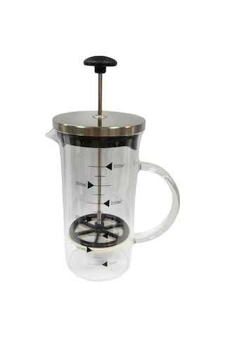 Metal Kapaklı French Press 350 Ml Bitki Çay Demleme Kupası Çift Kapaklı Metal Ve Plastik Kapak Gümüş Gri