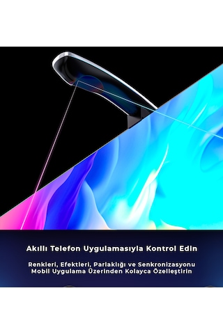 İdragon Tv Sync Rgbıc Ambilight Led Tv Arka Aydınlatma, 3.8 Metre, Mobil Uygulama Ve Kumanda Kontrollü, Müzik Senkronizasyonlu, 55-65 İnç Tv Uyumlu Dx23014 Çok Renkli