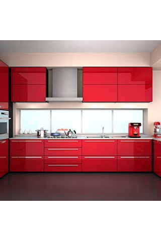 Parlak Kırmızı Kendinden Yapışkanlı Çok Amaçlı Kaplama Folyosu 122 Cm X 1 Metre