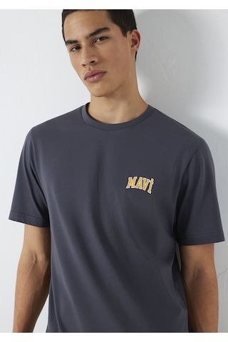 Mavi - Mavi Logo Baskılı Gri Tişört 0611714-70101 Gri