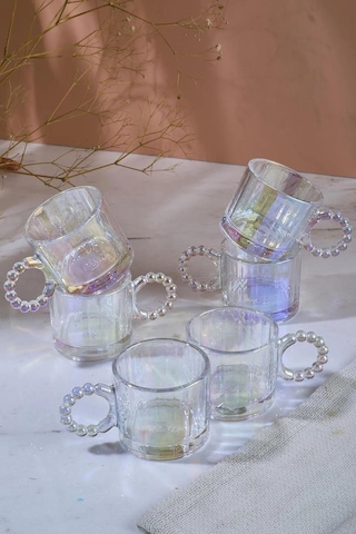 Perotti 15909 Ringo Stone Luster 6lı Fincan 100 Ml Şeffaf