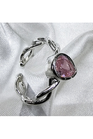 Dükkan Design Pembe Damla Taş Ayarlanabilir Yüzük Pembe