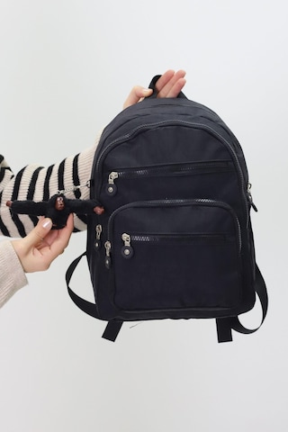 Sevimli Peluş Figürlü Günlük Kadın Sırt Çantası Şık, Kullanışlı, Okula Ve Seyahate Uygun Siyah