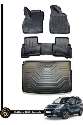 Fiat Fiorino 3d Havuzlu Paspas 2008-2023 + Bagaj Havuzu Kauçuk Set Nova