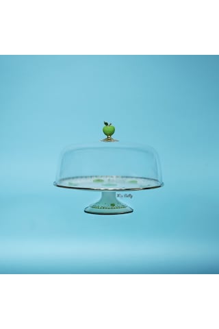Mon Amour Emaye 30 Cm Ayaklı Kek Fanusu Yeşil
