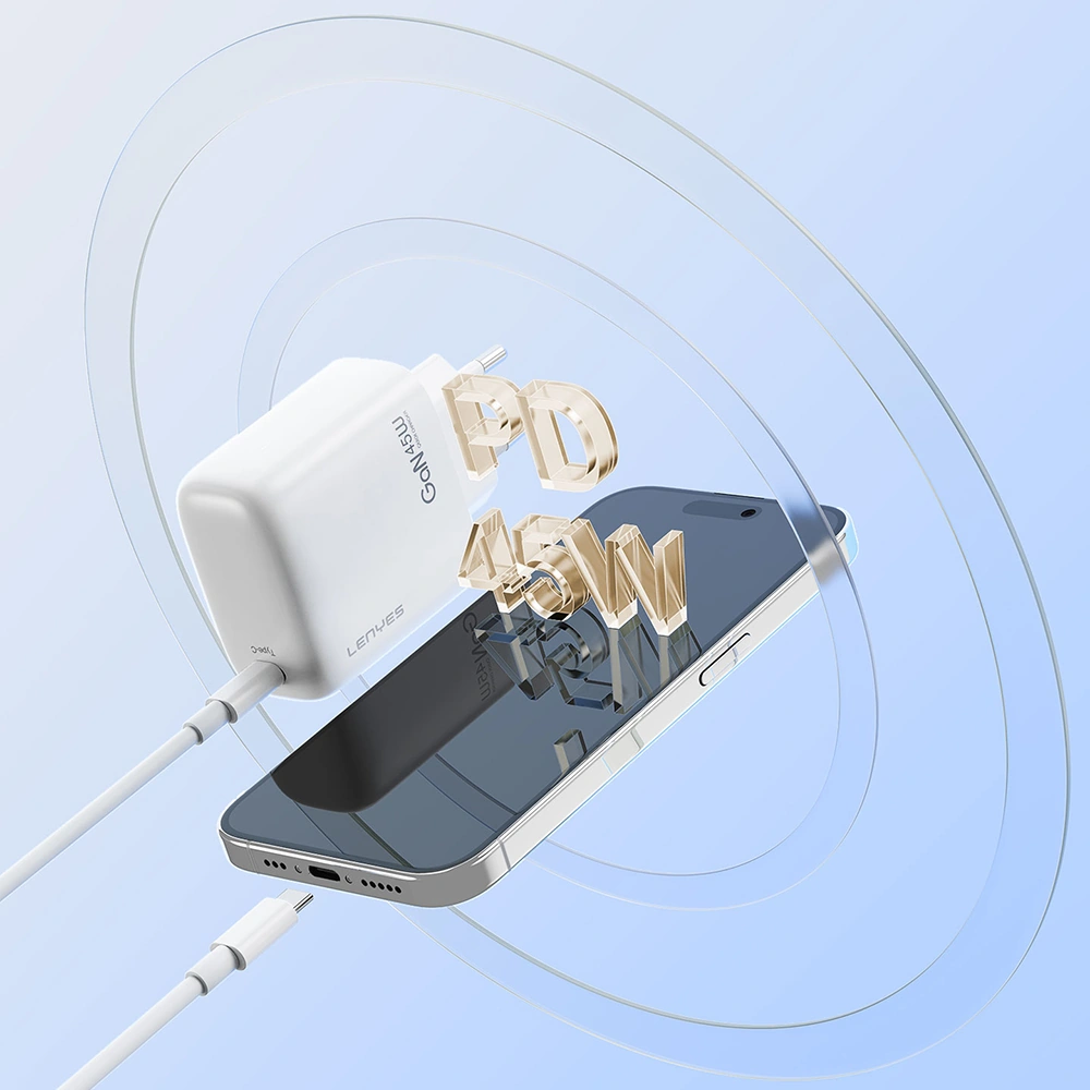 Lenyes Lch92 Type-c Gan Teknolojili Pd Hızlı Şarj Özellikli Şarj Başlığı 30w Beyaz