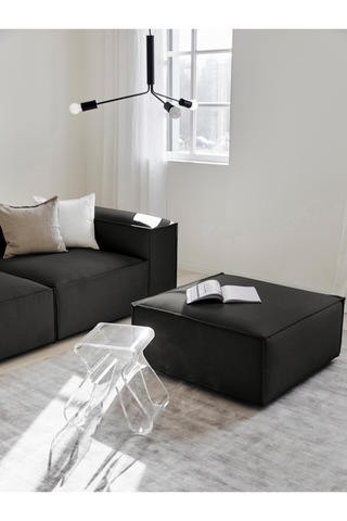 Most Mollis Kare Puf Silinebilir 41 Koyu Antrasit Keten Kumaş Yum