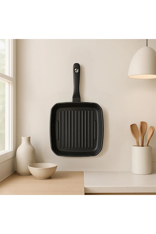 Nehir Royal Elite Siyah 26 cm Alüminyum Döküm Grill Tava