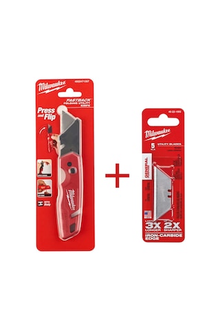 Milwaukee Fastback Maket Bıçağı Yedekli Yeni 5 Adet Yedek Bıçak