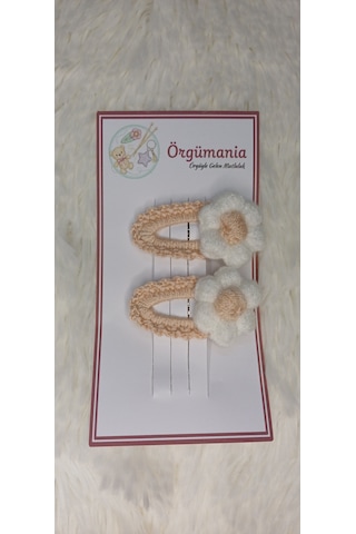 Amigurumi Toka - Çıtçıtlı El Örgüsü Toka 1 Çift Ten Rengi