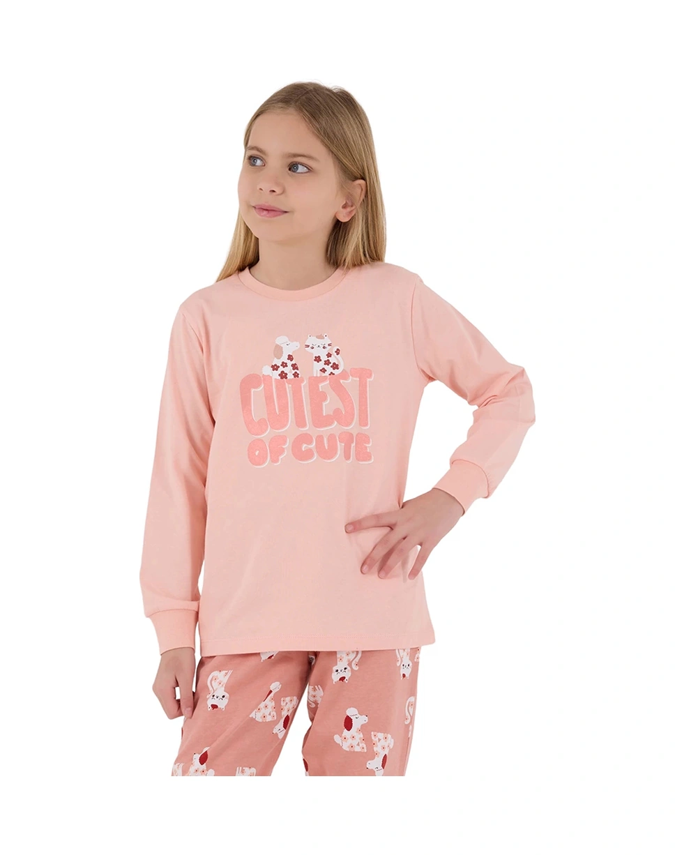 Rolypoly Rp3708-2 Kız Çocuk Kışlık İkili Pijama Takım SOMON