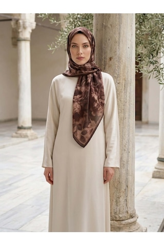 Camellia Scarfs Frosted Bloom Müslin Şal Acı Kahve - Derin Ve Doğal Stil