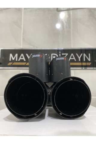 Akrapovic Karbon Egzoz Ucu Çift Çıkış 90mm Sağ Sol Set --mayukdiz