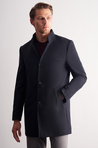 Koyu Lacivert Hakim Yaka Classic Slim Fit Esnek Kaban 1008255162 Koyu Lacivert