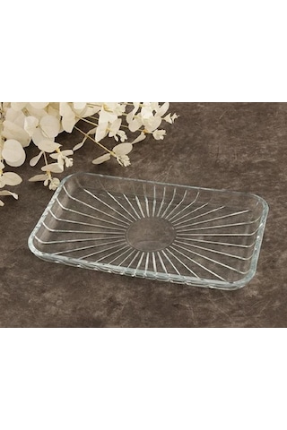 Paşabahçe Elegant Dikdörtgen Cam Kayık Tabak 27x16 Cm 54883 Şeffaf