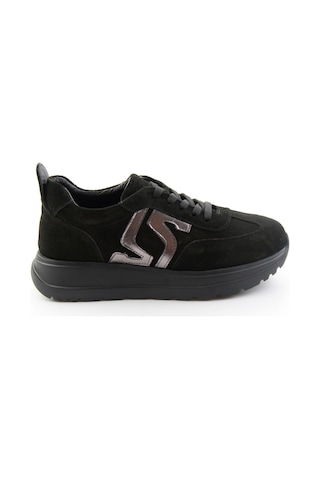 Bambi Siyah Süet Hakiki Deri Kadın Sneaker K01753050902