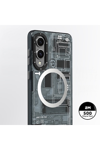 Galaxy S25 Edge Kılıf M-safe Uyumlu Youngkit Technology Serisi Kapak Gri