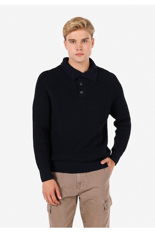 Colins Regular Fit Polo Yaka Erkek Lacivert Kazak Cl1070028 Q1.v2 Nav Lacivert