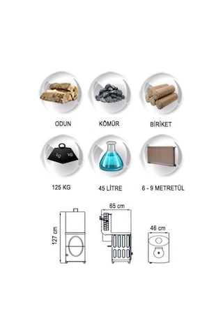 Yakar Ys02 Boylersiz 16kw Majolik Kat Kalorifer Sobası