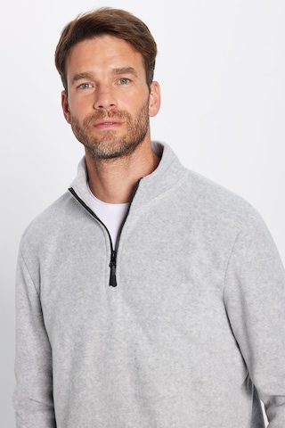Tudors Unisex Standart Fit Anti-pilling Tüylenme Yapmayan Soğuk Geçirmez Gri Dik Bato Yaka Polar Sweatshirt-30138 Gri