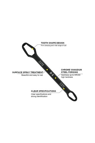 Universal Anahtarı Çift Kafalı Çok Fonksiyonlu 6-22mm Belirtilmemiş