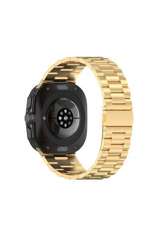 Samsung Uyumlu Galaxy Watch 7 Ultra 47mm Pim Ayarlanabilir Çelik Kordon Altın Dore