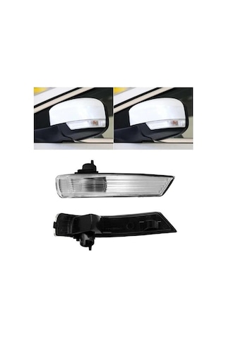 Ford Focus Uyumlu Ayna Sinyali Beyaz Zemin Sağ-sol 2 Adet 2008-2018