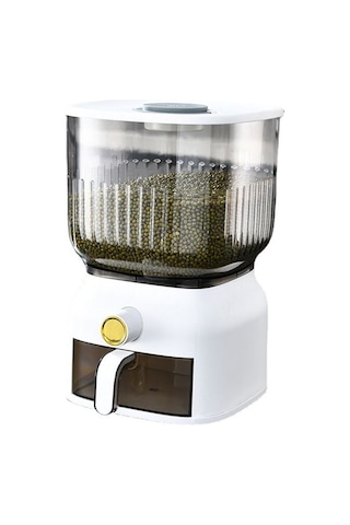 Xurunkeji 10 Kg Mutfak Nano Kova Böcek Geçirmez Nem Geçirmez Mühürlü Pirinç Kovası Tahıl Evcil Hayvan Maması Saklama Kabı Pirinç Kutusu Beyaz