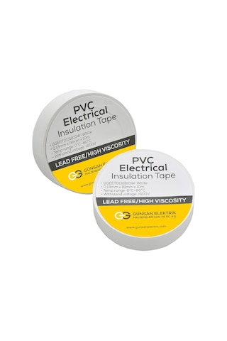 Günsan Beyaz Elektrik İzolasyon Bandı 10 Adet