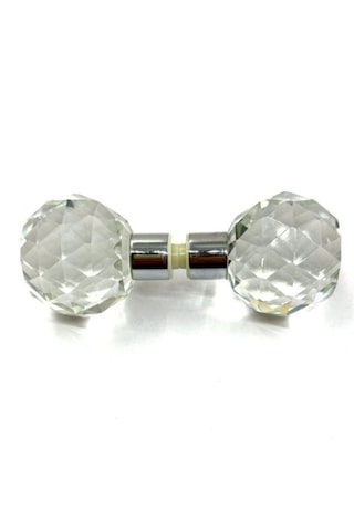 Cam Kristal Cam Kapı Kulp Delik Çapı 10mm Gümüş - Şeffaf