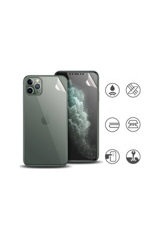 Apple Uyumlu iPhone 11 Pro Max 6.7 Film Ön Arka Full Koruyucu Membran Nano Şeffaf