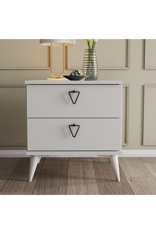 3634 VERSA-CE 2 ÇEKMECELİ AYAKLI KOMODİN BEYAZ