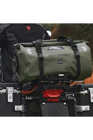 Evrensel 66l Motosiklet Su Geçirmez Kuyruk Çanta Kask Yeşil