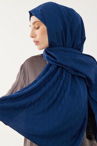 Mirsoy Scarf Dalga Desen İpeksi Jakar Şal - Lacivert Lacivert