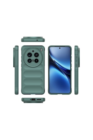 Nourthkiingdom Vivo X200 Pro Kılıf Esnek Tpu Oyuklu Arka Yüzey Tasarımlı Nrtk Etnik Silikon Kapak - Siyah Siyah