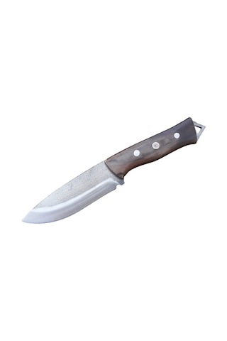 Kök Ceviz Sap Geniş Ağız Av Kamp Bıçağı El İşçiliği 4116 Çelik 24,5cm Kahverengi