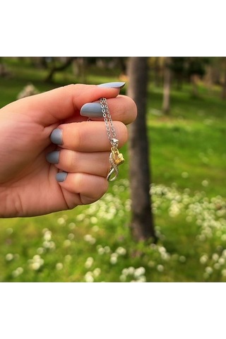 İndigo Takı Sarılan Çift Sonsuz Aşk Gümüş Kolye