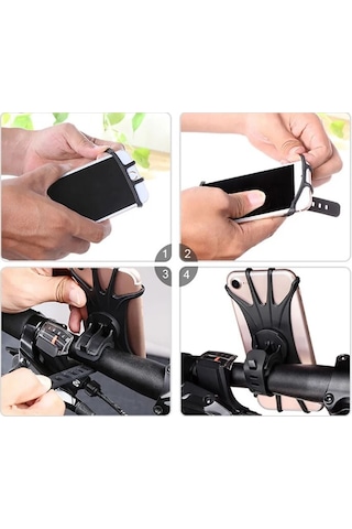 Larimar Silikon Esnek Bisiklet Telefon Tutucu - 9067154230425lmr Çok Renkli