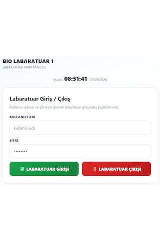 Laboratuvar Personel Giriş Çıkış Takip Sistemi Wifi'li 100 Personel