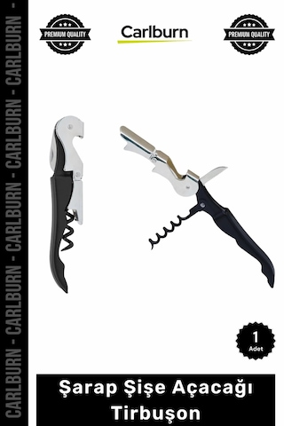 Özel Üretim Profesyonel Ergonomik Metal Şık Kaliteli Tasarım Şişe Açacağı Tirbuşon Siyah