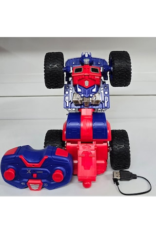 Oyuncak Transformers Optimus Prime Kumandalı Robot Olan Araba