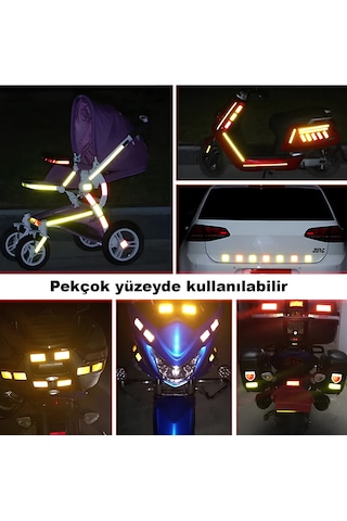 Reflektörlü Bant Kırmızı Reflektif Fosforlu Şerit Bant 7.5 Cm 1 M