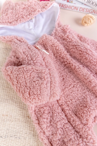 Kapüşonlu Ayıcık Fiğürlü Welsoft Peluş Kışlık Kız/erkek Bebek Tulum Gülkurusu