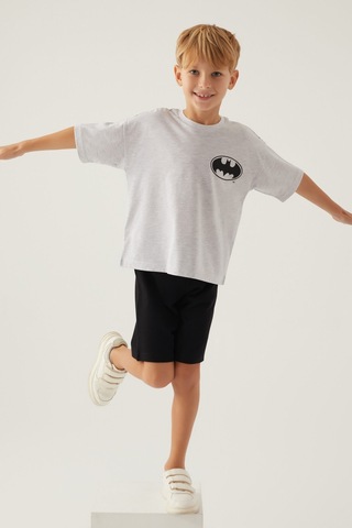 Batman With Emblem Kar Melanj Erkek Çocuk Bermuda Takım 5274-42902 Kar Melanj