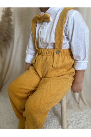 Miababy Papyonlu Fitilli Üçlü Takım HARDAL