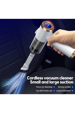 Fortunelane Q8 9000pa Güçlü Emişli Süpürgesi, Katlanabilir Led Işıklı, Ev & Araç Kullanımı