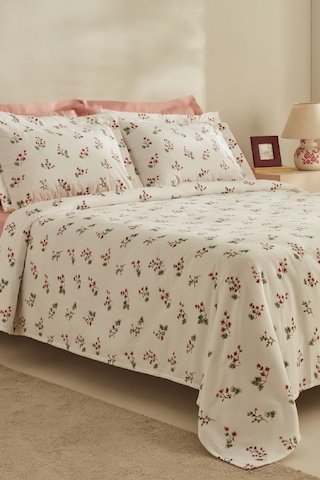 Karaca Home Silvie %100 Pamuk Tek Kişilik Pike Takımı Kırmızı Kırmızı