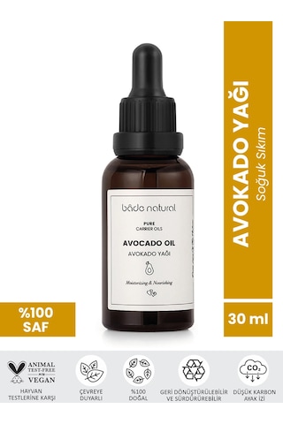 Bade Natural Saf Soğuk Sıkım Doğal Avokado Yağı 30 ML