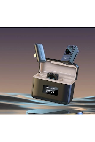 Q12 Iphone Ve Android Uyumlu Kablosuz Yaka Mikrofonu Göstergeli Led Şarj Kutulu Gürültü Azaltma